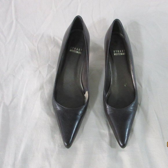 WOMEN'S SIZE 4 1/2 - BROWN LEATHER PUMP - STUART WEITZMAN - Picture 1 of 5